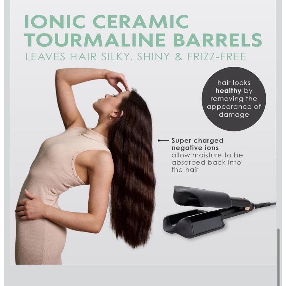 8N26 MINT S-Waver Double Barrel MermaidHair Waver for Long Hair Ionic Deep Waver